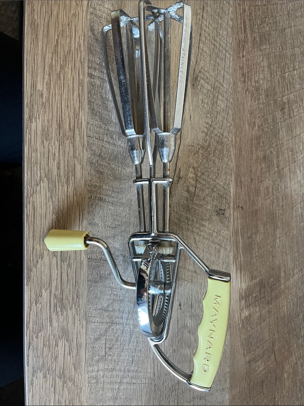 Maynard Vintage Hand Mixer in Yellow and Chrome